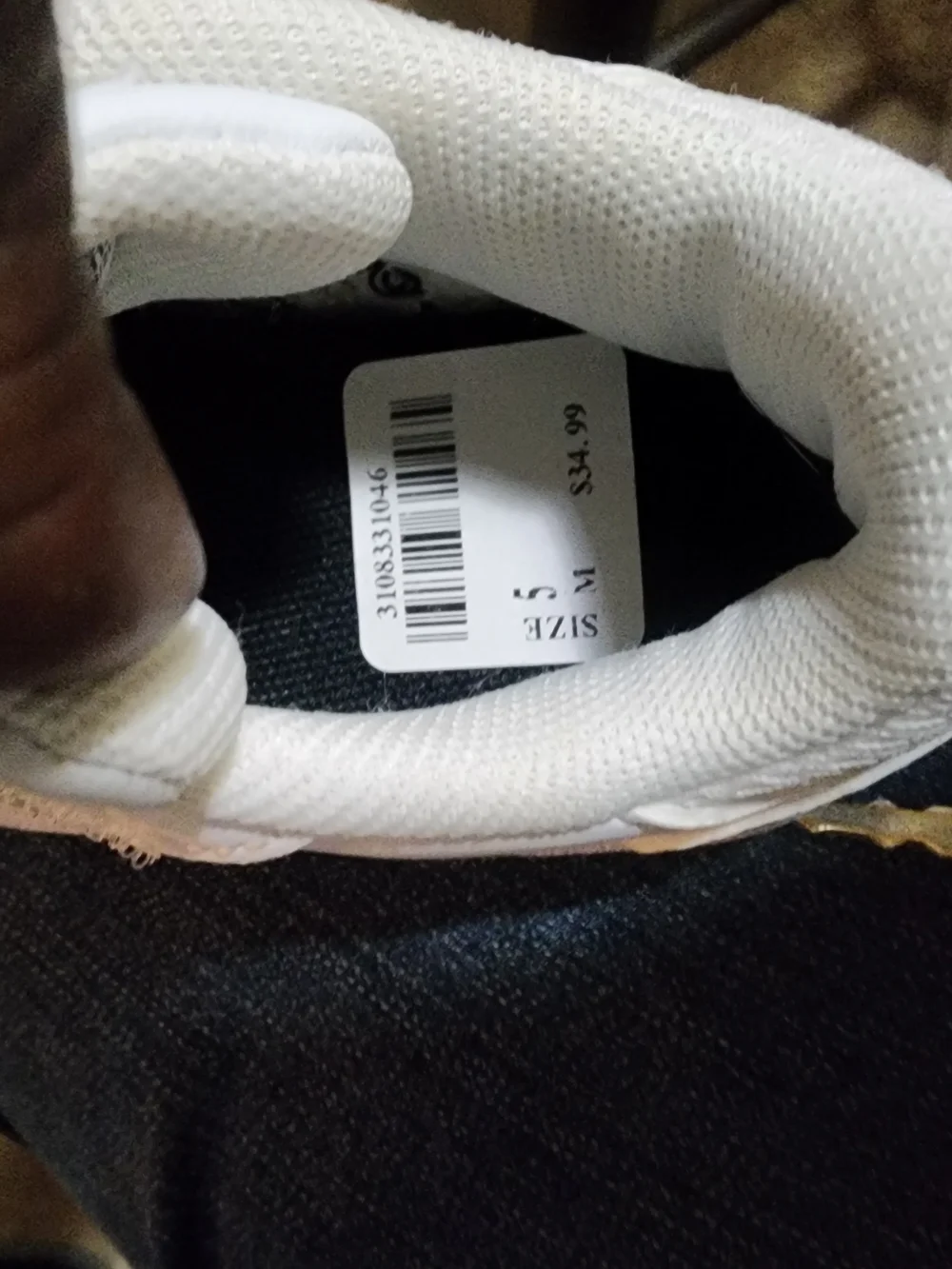 Brand new Adidas Kids White & Black Velcro Size 5 Sneakers
